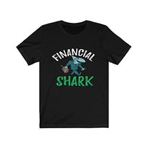 Gift for Trader, Financial Shark Stock Market Tshirt Black - £20.33 GBP