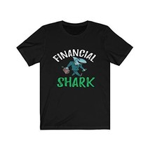 Gift for Trader, Financial Shark Stock Market Tshirt Black - £20.56 GBP