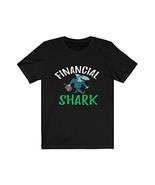 Gift for Trader, Financial Shark Stock Market Tshirt Black - £20.12 GBP