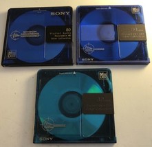 Sony MiniDisc 80 minutes Color Collection Blue Green Recordable Blank Lot of 3 - £10.82 GBP