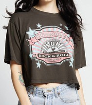 Recycled Karma elvis x sun records crop tee in Vintage Black - $51.00