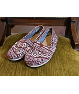 Toms Canvas Slipon Shoes Red And White Tribal/Southwestern Print Size 6.5 - $19.75