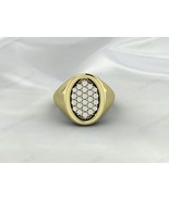 Lab Created Diamond Stone Unisex Ring, High Quality Brass Handmade Jewelry - €44,46 EUR