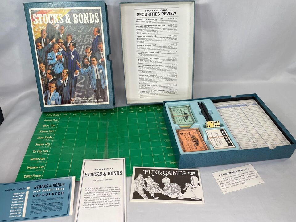 Vintage 3M Stocks & Bonds Stock Market Board Game 1964 Complete - $12.00