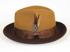 Men BENTLY Hat Australian Wool Fedora Damien Collection DM752 Camel/Brown image 4