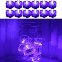 12 Purple Led Submersible Waterproof Floral Decor Wedding Centerpiece Tea Light - £16.66 GBP