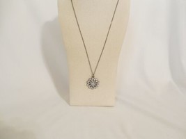 Department Store  23&quot; w 2&quot; ext Grey Tone Jeweled Cluster Pendant Necklac... - £11.37 GBP