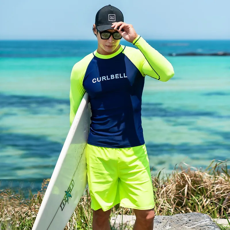 Sporting SAILBEE Men&#39;s UV Protect Surfing Rash Guard Long Sleeve Swimsuit Rashgu - £48.76 GBP