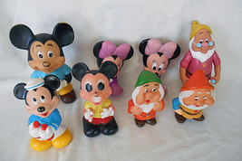 8 vintage vinyl toys Mickey Mouse Mini Mouse Dwarfs  Mattel Japan 1991  - $40.00
