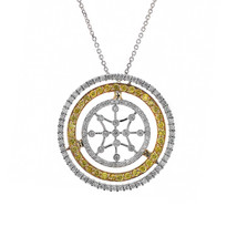 2.00 Carat Diamond Star Necklace 14K White and Yellow Gold - £1,509.91 GBP