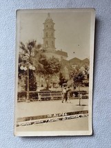 Antique Mexican Photo Postcard Church Garden &amp; Kiosk LA PIEDAD MICHOACAN... - $18.69