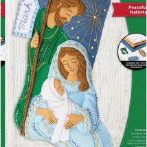 Tranquil Holiday Crafts: Felt Applique Stocking Kit - Create a Peaceful Nativity - £90.34 GBP