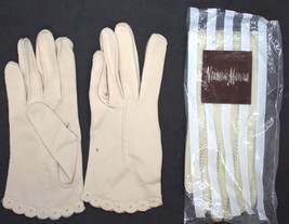 Vintage Woman&#39;s Soft Suede Leather and Cotton Gloves - 2 Pair Size 6 - £7.45 GBP