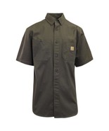 Carhartt Men&#39;s Flannel Shirt Gravel Rugged Short Sleeve (225) - £20.71 GBP
