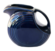 Fiesta Cobalt Blue Disc Water Pitcher Post 86  Fiestaware Ceramic 7.25&quot; Tall P86 - £34.09 GBP