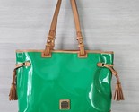 Dooney &amp; Bourke Double Strap Shoulder Tassel Bag Green Patent Leather Purse - £138.31 GBP