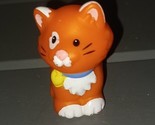 Fisher Price Little People Main Street Orange Kitty Cat Kitten Pet Heart... - $8.75