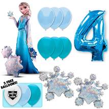 Frozen Airwalker Deluxe Balloon Bouquet - Blue Number 4 - £35.65 GBP