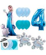 Frozen Airwalker Deluxe Balloon Bouquet - Blue Number 4 - £36.05 GBP