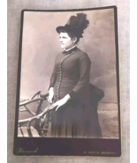 Antique Victorian American Beautiful Woman Fashion Hat Bustle Cabinet Ca... - $33.55 CAD