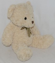 Baxters Bears Plush Ivory Color Teddy Bear Green Gold Plaid Bow image 2