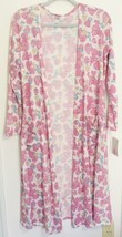 NEW Lularoe Womens Medium Pink Floral Sarah Open Cardigan Duster Sweater... - £11.55 GBP