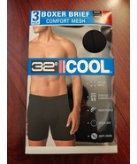 NEW 32 Degrees 3 Pack Comfort Mesh Men&#39;s Boxer Brief Black, size Medium - $23.99
