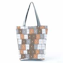 Cute Cat Creen Women&#39;s Casual Tote Animation Eco Friendly Shopping Bag Daily Por - £15.64 GBP