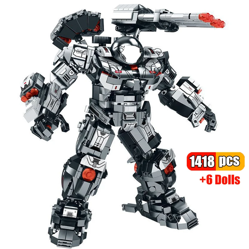 1418Pcs Creative City War Super Armor Robot Building Blocks Military Iron - £47.13 GBP