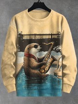 Men&#39;s Otter Wearing Sunglasses Playing Saxophone In The Swimming Pool Pr... - $28.00