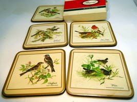 Pimpernel Beverage Coasters Wild Birds Set of 5 Square 4"  England European pack - $18.00