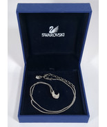 Swarovski Crescent Moon And Swan Necklace 18&quot; Chain w/ Display Case And ... - $903.42 MXN