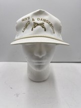 Vintage Gens Armed &amp; Dangerous YA Headwear Snapback Hat 80s 90s Gold Gun... - $39.59