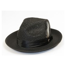 Men's Summer Spring Braid Straw style Hat by BRUNO CAPELO JULIAN JU900 Black image 4