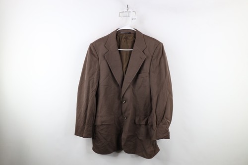 Vintage 70s Streetwear Mens 42R Wool 2 Button Suit Coat Jacket Brown W G... - £37.19 GBP
