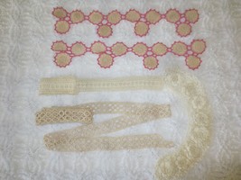 Antique CROCHETED Lace TRIMMING &amp; COLLAR - $546.53 MXN