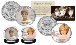 Princess Diana 20th Anniversary Kennedy Half Dollar 2-Coin Set - Crown Edition - £11.98 GBP