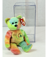 Rare Ty Beanie Baby: Peace Bear 1996 - Multicolor with Ear Tag - SHIPS FREE !! - $495.00