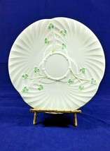 Vintage 1965 Irish Belleek Porcelain Harp Shamrock Accent Bread Serving Plate - £43.50 GBP