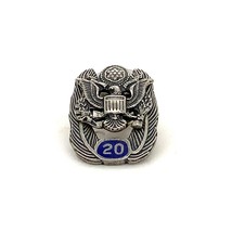 Vintage Signed Sterling Enamel Carved USA ARMY Staff Identification Badge Pin - £35.60 GBP