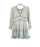 B. Darlin Juniors&#39; Ruffle-Detail A-Line Blue Mini Dress Sz 3/4 - $43.26 CAD