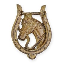 Sculpture statue art métal fonte heurtoir porte fer à cheval 6,70 po - $37.38