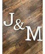 Letters M J &amp; White Wooden Hanging Wall Decor Lot of Three 12” Tall - $19.99