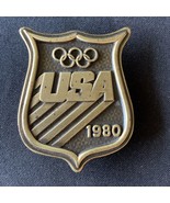 VINTAGE LAKE PLACID NEW YORK USA 1980 OLYMPICS BELT BUCKLE BERGAMOT BRAS... - €13,71 EUR