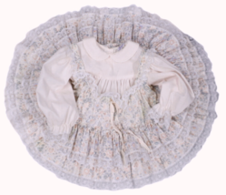 VTG 1950s Bryan Baby Girl Party Dress Pink Lace Floral Pinafore 18M Ruffles - $59.35