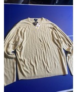 Dockers Sweater XL Maize Marl 100% Cotton Long Sleeve Crew Neck Cozy Ext... - $21.77