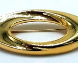 Vintage Napier Signed Gold Tone Oval Swirl Pin Brooch 2&quot; x 1 1/8&quot; - $9.85