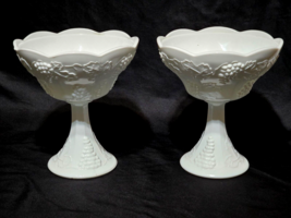 Vintage INDIANA GLASS COLONY 8&quot; Wedding Bowl HARVEST MILK Compote - Matc... - $23.74