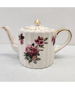 Vtg PRICE BROS Made In England Floral  Ceramic Teapot Gold Trim and Acce... - $27.07