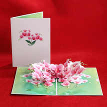 Orchid blossom pop-up card 15cm x 20cm UK sales only - $10.00